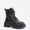Women's Workers Ankle Boots Insulated From Goe Natural Leather Black