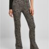 Women's Zebra Boot High Waist Leggings - Asphalt/Black