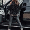 Women's alpaca jacket JOYCE with zip black Dstreet
