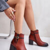 Women's ankle boots with heel strap brown Zinithia