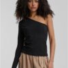 Women's asymmetrical long sleeves black