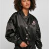 Women's beginner's satin College Jacket black