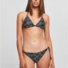 Women's bikini with blackflower triangle pattern