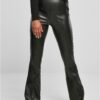 Women's black synthetic leather trousers