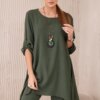 Women's blouse set with pendant + pants - khaki