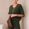 Women's blouse + trousers set - khaki