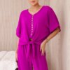 Women's blouse + trousers set - purple