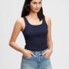 Women's blue tank top ribbed tank top GAP