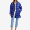 Women's blue winter quilted coat Desigual Aarhus - Women