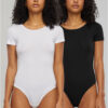 Women's bodysuit Organic Stretch Jersey - 2-Pack white+black