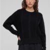 Women's cable knitted sweater black