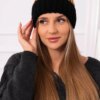 Women's cap Iris K348 black+mustard
