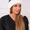 Women's cap Iris K348 white+turquoise