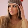 Women's cap Kinga K297 cappuccino+foxy