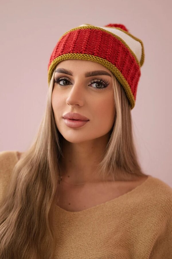 Women's cap Kinga K297 foxy+ light khaki + ecru