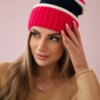 Women's cap Kinga K297 pink neon + navy blue