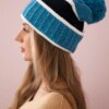 Women's cap Kinga K297 turquoise + navy blue