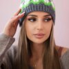 Women's cap Laila K283 graphite+green neon