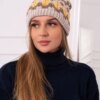 Women's cap Laila K283 light beige+cappuccino