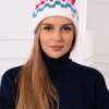Women's cap Laila K283 white+fuchsia
