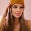 Women's cap Leaves K245 mustard