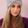 Women's cap Lora K312 graphite + gray