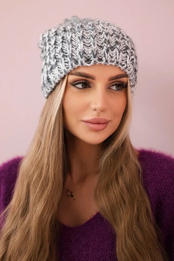 Women's cap Lora K312 graphite + gray