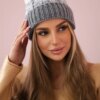 Women's cap Samara K346 gray+white