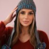 Women's cap with long ears Nadia K321 dark gray