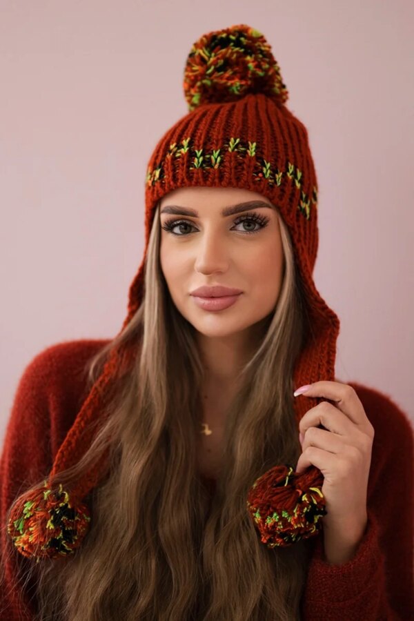 Women's cap with long ears Nadia K321 foxy