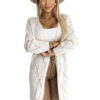 Women's cardigan with a longer back - beige