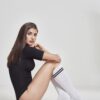 Women's college socks wht/blk