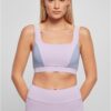 Women's colourful lilac/violablue/softseagrass bra