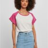 Women's contrasting raglan t-shirt light gray/light purple