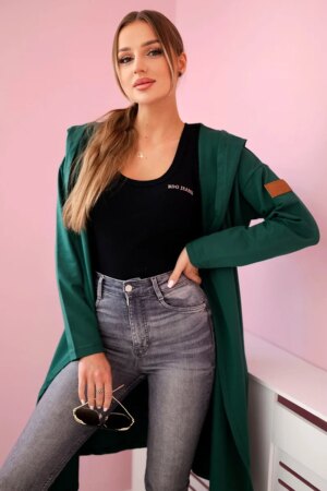 Women's cotton cardigan Kesi - green