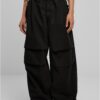 Women's cotton parachute pants black