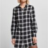 Women's cotton shirt dress black/white