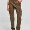Women's cotton twill trousers olive