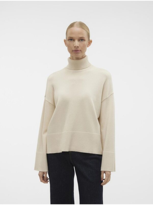 Women's cream turtleneck AWARE by VERO MODA Gisela - Women Women's cream turtleneck AWARE by VERO MODA Gisela - Women