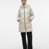 Women's cream winter quilted coat VERO MODA Halsey - Women