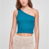 Women's cropped asymmetrical watercolor top