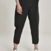 Women's cropped high-waisted trousers black
