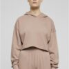 Women's cropped hoodie Terry Hoodie powder pink