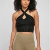 Women's crossed neck warmer Top black
