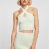 Women's crossed neck warmer Top lightmint