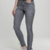 Women's denim pants Lace Up Skinny - grey