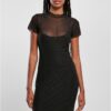 Women's double-layer mesh dress black