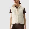 Women's down vest with 4F synthetic down filling - beige
