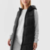 Women's down vest with 4F synthetic down filling - black