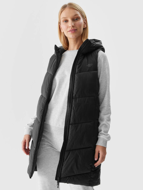 Women's down vest with 4F synthetic down filling - black